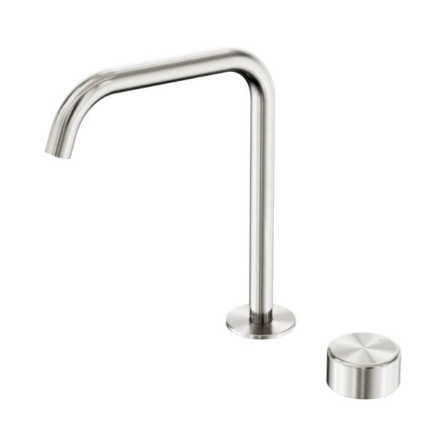 Nero Serenity Progressive Bath/Kitchen Mixer Edge Spout With Metal Handle Brushed Nickel 24E054BN - The Blue Space