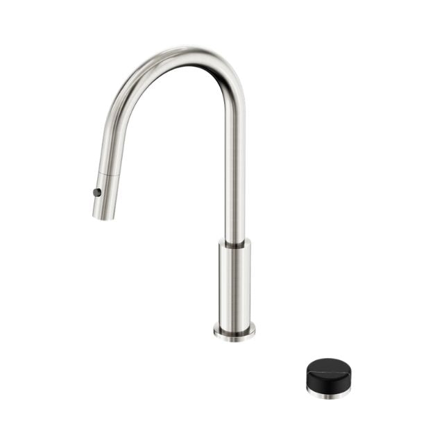 Nero Serenity Progressive Pull Out Kitchen Set With Marquina Black Handle Brushed Nickel 24E137BN - The Blue Space