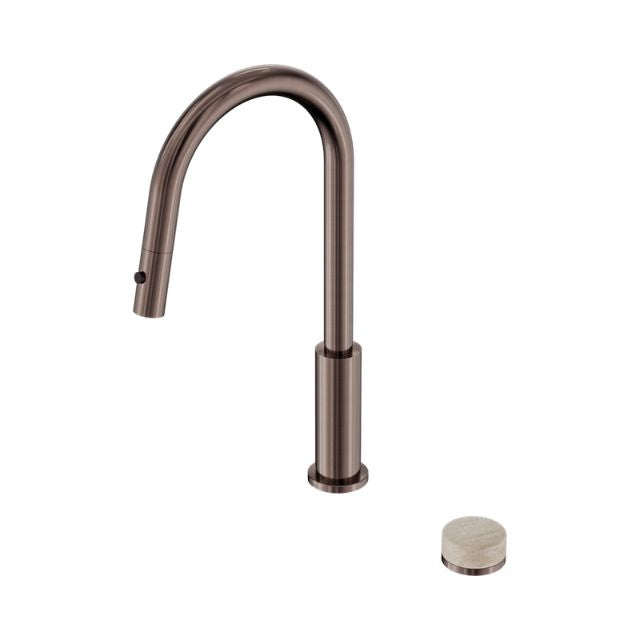 Nero Serenity Progressive Pull Out Kitchen Set With Rome Travertine Handle Brushed Bronze 24E057BZ - The Blue Space