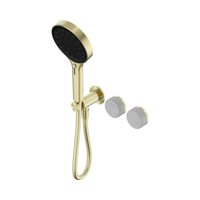Nero Serenity Progressive Shower System With Carrara Handle And Nero Serenity Hand Shower Brushed Gold 24E025BG - The Blue Space