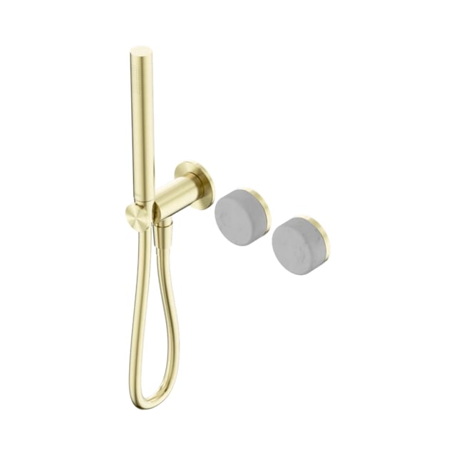 Nero Serenity Progressive Shower System With Carrara Handle And Slim Shower Brushed Gold 24E019BG - The Blue Space