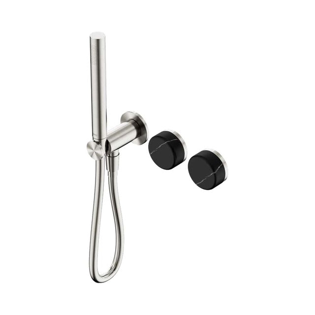 Nero Serenity Progressive Shower System With Marquina Black Handle And Slim Shower Brushed Nickel 24E131BN - The Blue Space