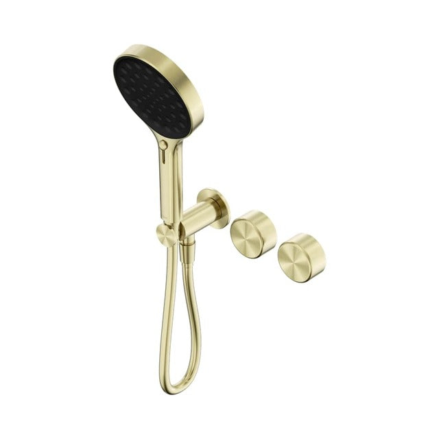 Nero Serenity Progressive Shower System With Metal Handle And Nero Serenity Hand Shower Brushed Gold 24E030BG - The Blue Space