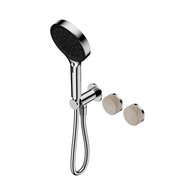 Nero Serenity Progressive Shower System With Rome Travertine Handle And Serenity Hand Shower Chrome