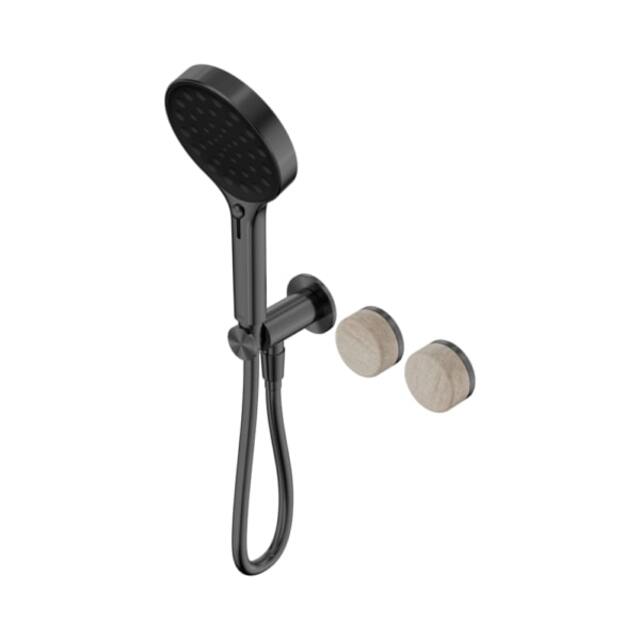 Nero Serenity Progressive Shower System With Rome Travertine Handle And Nero Serenity Hand Shower Gun Metal 24E027GM - The Blue Space
