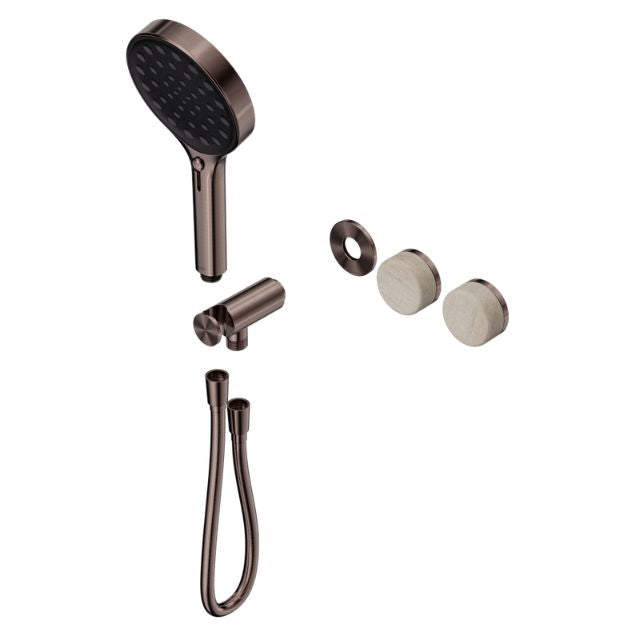 Nero Serenity Progressive Shower System With Rome Travertine Handle And Nero Serenity Hand Shower Trim Kit Only Brushed Bronze 24E099BZ - The Blue Space