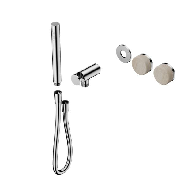 Nero Serenity Progressive Shower System With Rome Travertine Handle And Slim Shower Trim Kit Only Chrome 24E093CH - The Blue Space