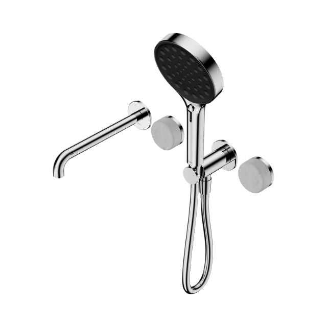 Nero Serenity Progressive Shower System With Spout With Carrara Handle And Nero Serenity Hand Shower Chrome 24E013CH - The Blue Space