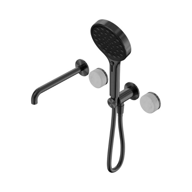 Nero Serenity Progressive Shower System With Spout With Carrara Handle And Nero Serenity Hand Shower Gun Metal 24E013GM - The Blue Space