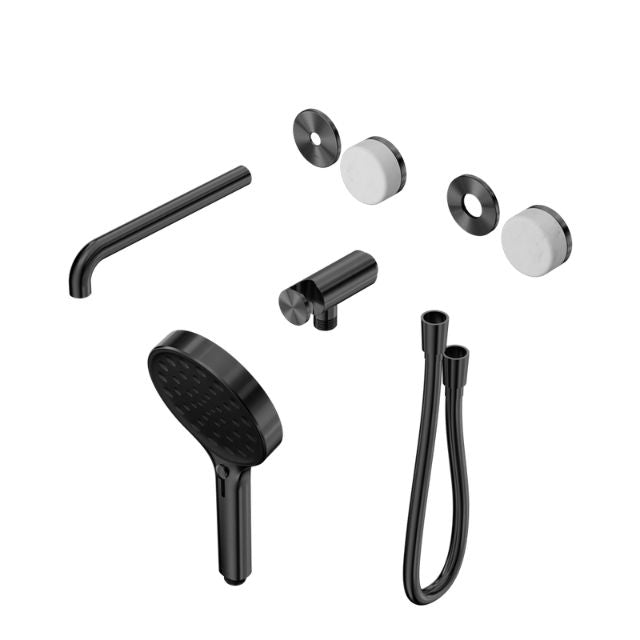 Nero Serenity Progressive Shower System With Spout With Carrara Handle And Serenity Hand Shower Trim Kit Only Gun Metal 24E085GM - The Blue Space