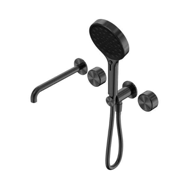 Nero Serenity Progressive Shower System With Spout With Metal Handle And Nero Serenity Hand Shower Gun Metal 24E018GM - The Blue Space