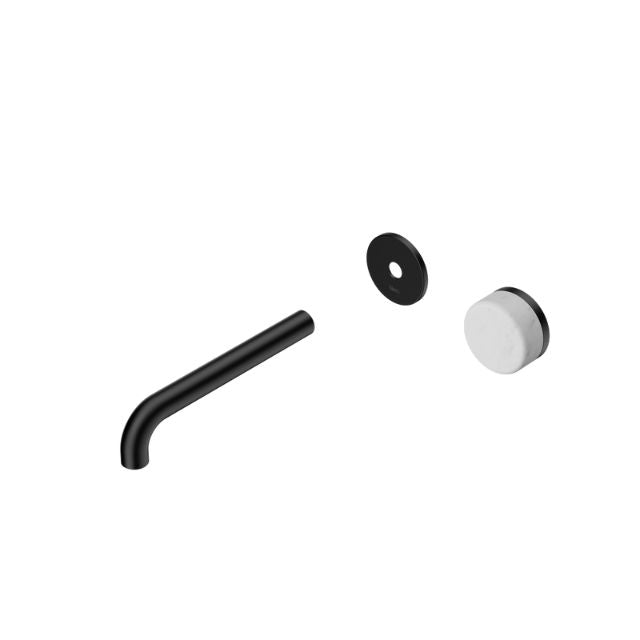 Nero Serenity Progressive Wall Basin Mixer 160mm Spout With Carrara Handle Trim Kit Only Matte Black 24E103MB - The Blue Space