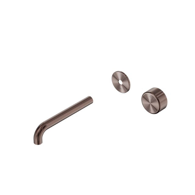Nero Serenity Progressive Wall Basin Mixer 160mm Spout With Metal Handle Trim Kit Only Brushed Bronze 24E108BZ - The Blue Space