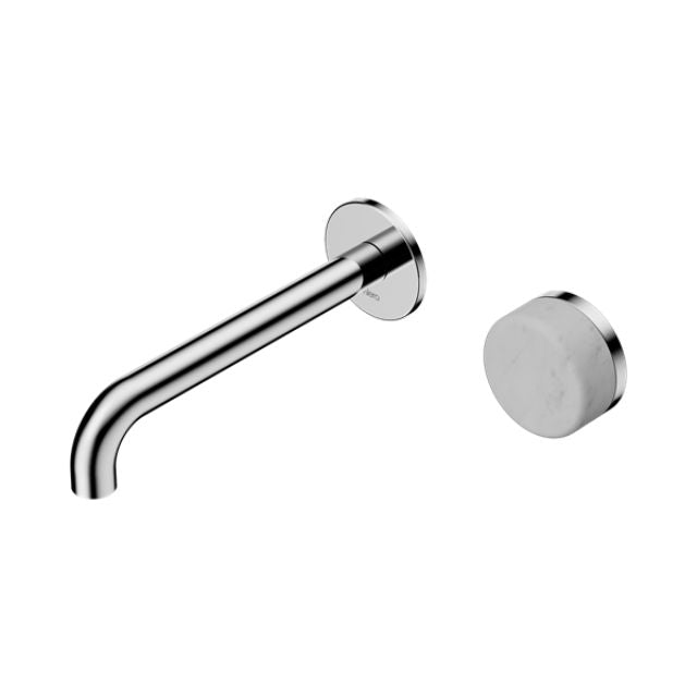 Nero Serenity Progressive Wall Basin Mixer 220mm Spout With Carrara Handle Chrome 24E073CH - The Blue Space