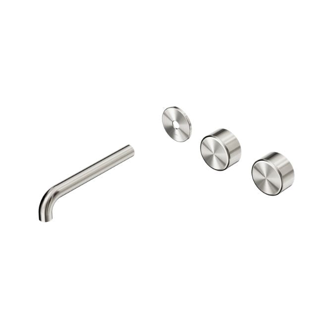 Nero Serenity Wall Basin Set 160mm Offset spout With Metal Handle Trim Kit Only Brushed Nickel 24D097BN - The Blue Space