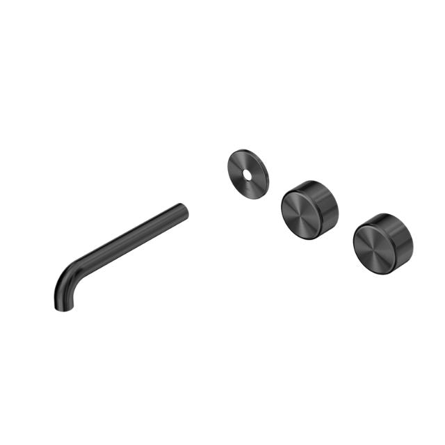 Nero Serenity Wall Basin Set 160mm Offset spout With Metal Handle Trim Kit Only Gun Metal 24D097GM - The Blue Space