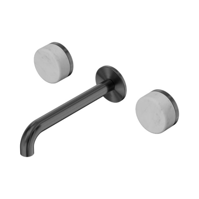 Nero Serenity Wall Basin Set 160mm Spout With Carrara Handle Gun Metal 24D035GM - The Blue Space