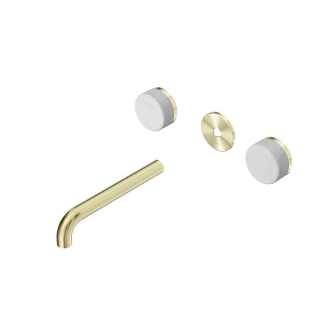 Nero Serenity Wall Basin Set 160mm Spout With Carrara Handle Trim Kit Only Brushed Gold 24D074BG - The Blue Space