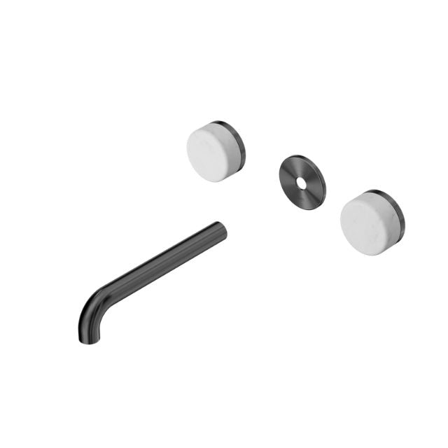 Nero Serenity Wall Basin Set 160mm Spout With Carrara Handle Trim Kit Only Gun Metal 24D074GM - The Blue Space