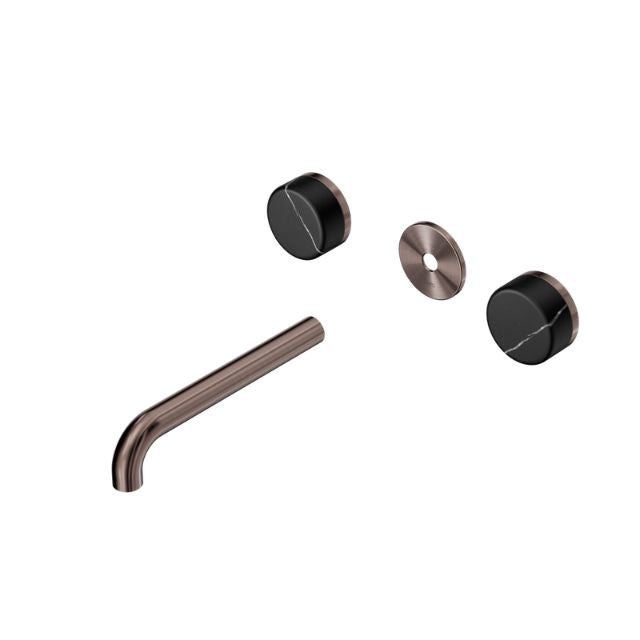 Nero Serenity Wall Basin Set 160mm Spout With Marquina Black Handle Trim Kit Only Brushed Bronze 24D110BZ - The Blue Space