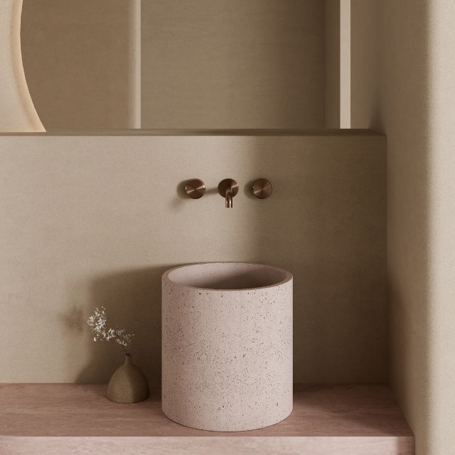 Nero Serenity Wall Basin Set 160mm Spout With Metal Handle Brushed Bronze 24D040BZ - The Blue Space