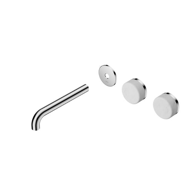 Nero Serenity Wall Basin Set 185mm Offset spout With Carrara Handle Trim Kit Only Chrome 24D098CH - The Blue Space