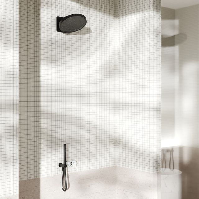 Lifestyle Nero Serenity Wall Shower Head Matte Black 24D002MB - The Blue Space