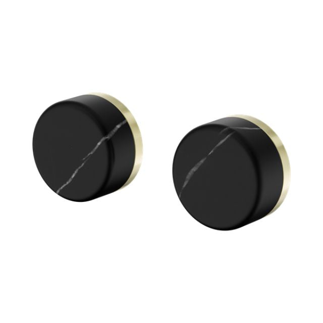 Nero Serenity Wall Top Assembly With Marquina Black Handle Brushed Gold 24D116BG - The Blue Space