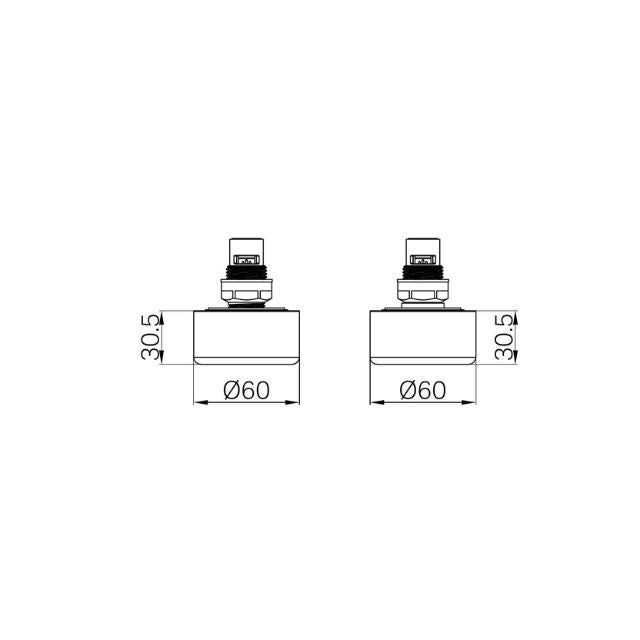 Technical Drawing Nero Serenity Wall Top Assembly With Metal Handle Chrome 24D010CH - The Blue Space