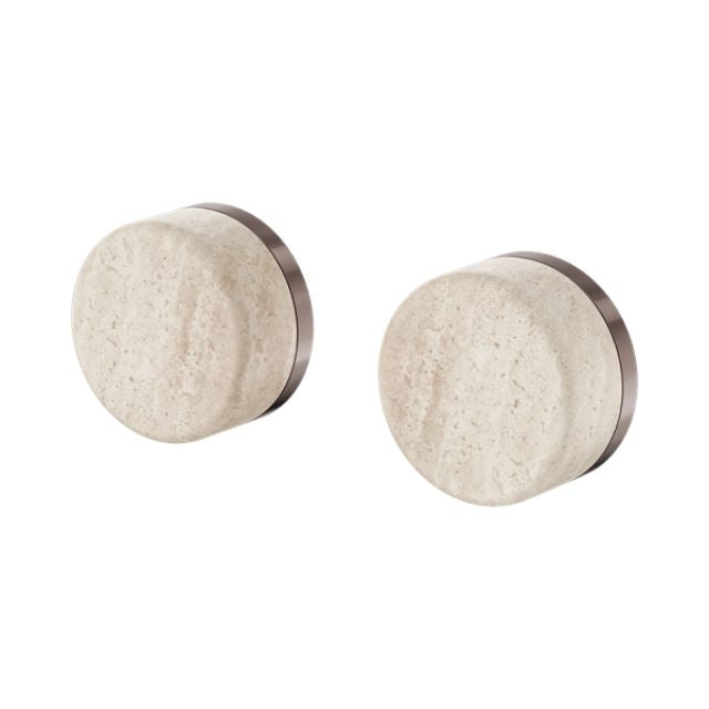 Nero Serenity Wall Top Assembly With Rome Travertine Handle Brushed Bronze 24D007BZ - The Blue Space