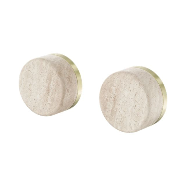 Nero Serenity Wall Top Assembly With Rome Travertine Handle Brushed Gold 24D007BG - The Blue Space