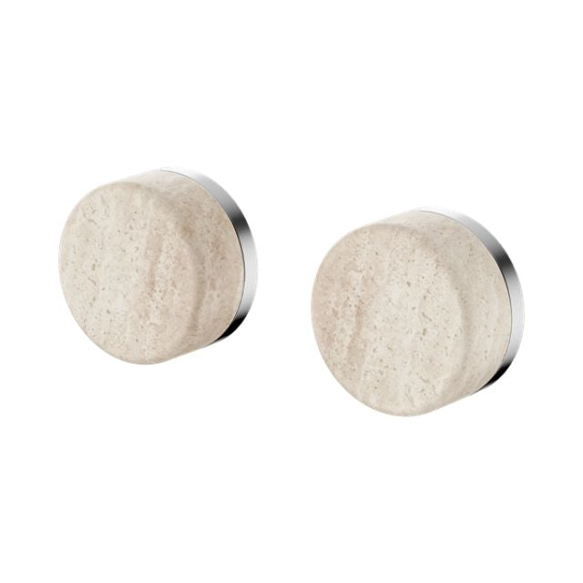 Nero Serenity Wall Top Assembly With Rome Travertine Handle Chrome 24D007CH - The Blue Space