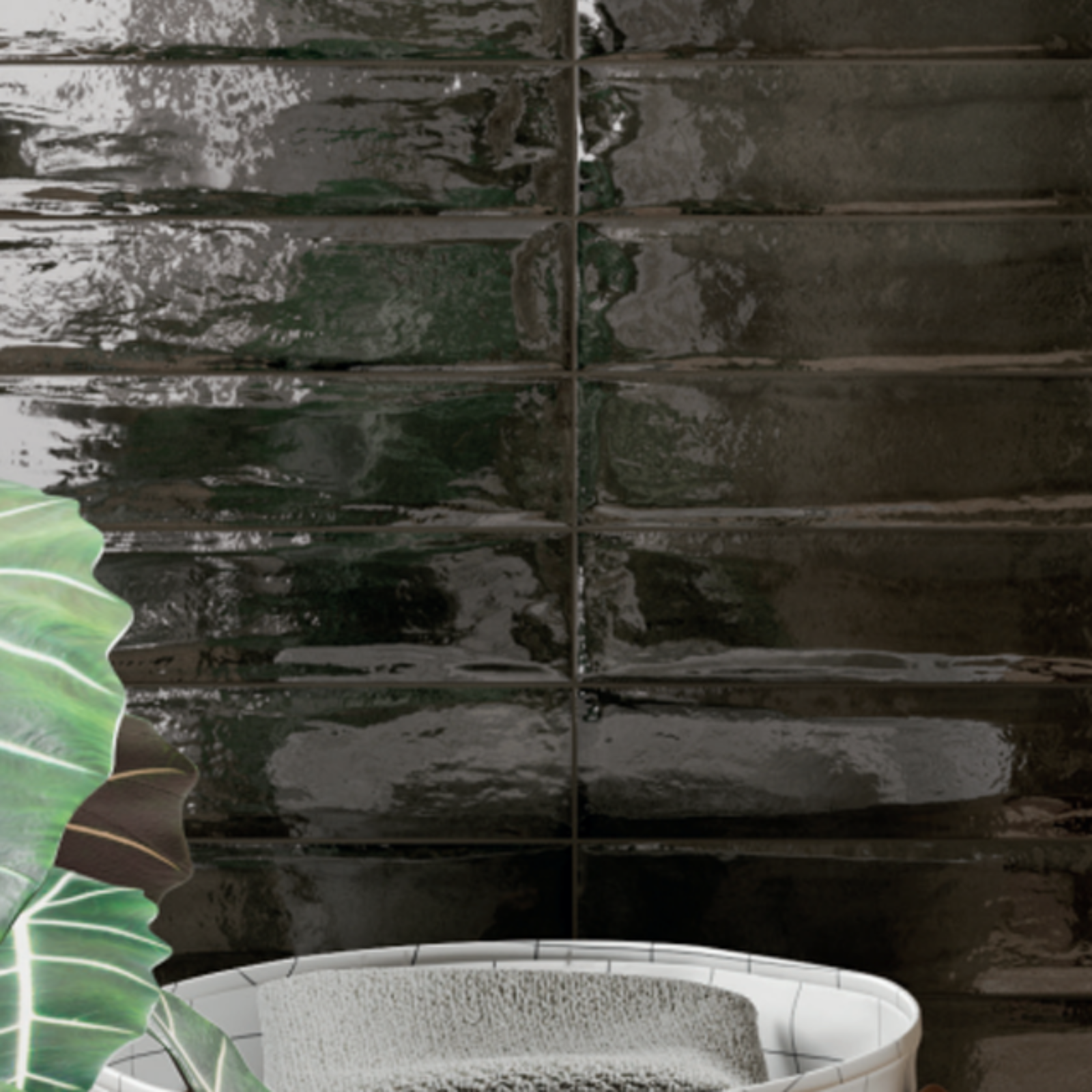 Nero Theo Subway Tile 75 x 400mm Italian Porcelain | The Blue Space