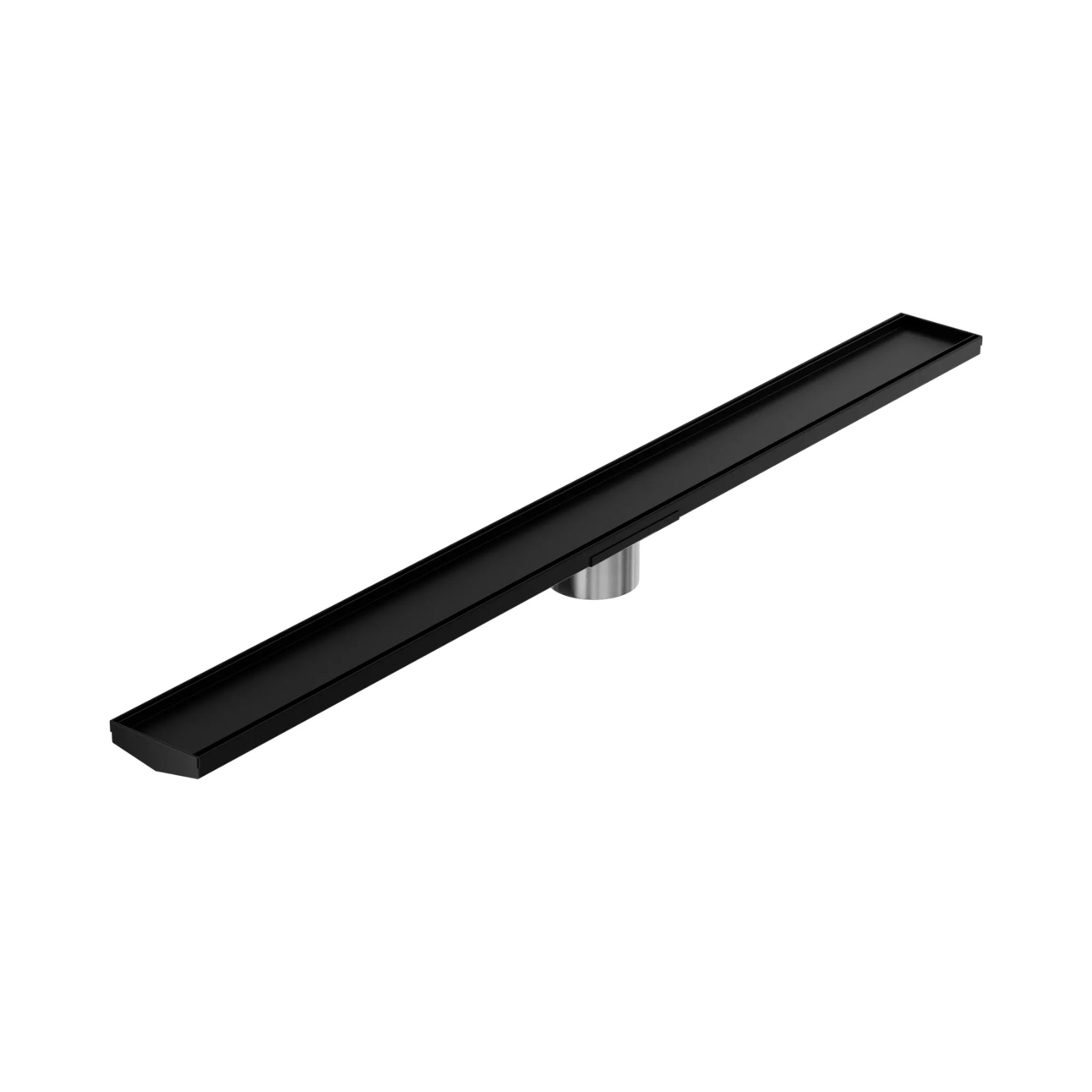 Nero Tile Insert V Channel 1200x106mm Floor Grate 90mm Outlet Matte Black NRFG005HSMB_KIT - The Blue Space