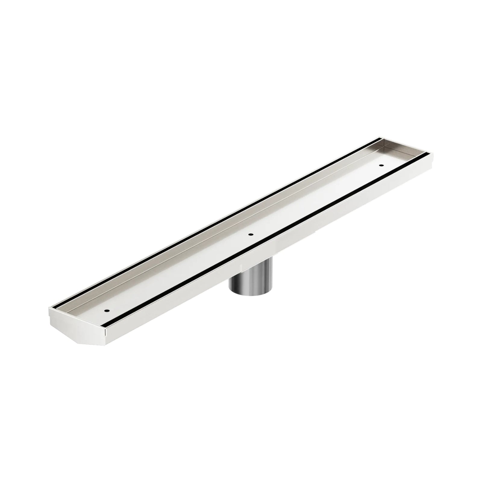 Nero Tile Insert V Channel 600x82mm Floor Grate 50mm Outlet Brushed Nickel NRFG006HSBN_KIT - The Blue Space