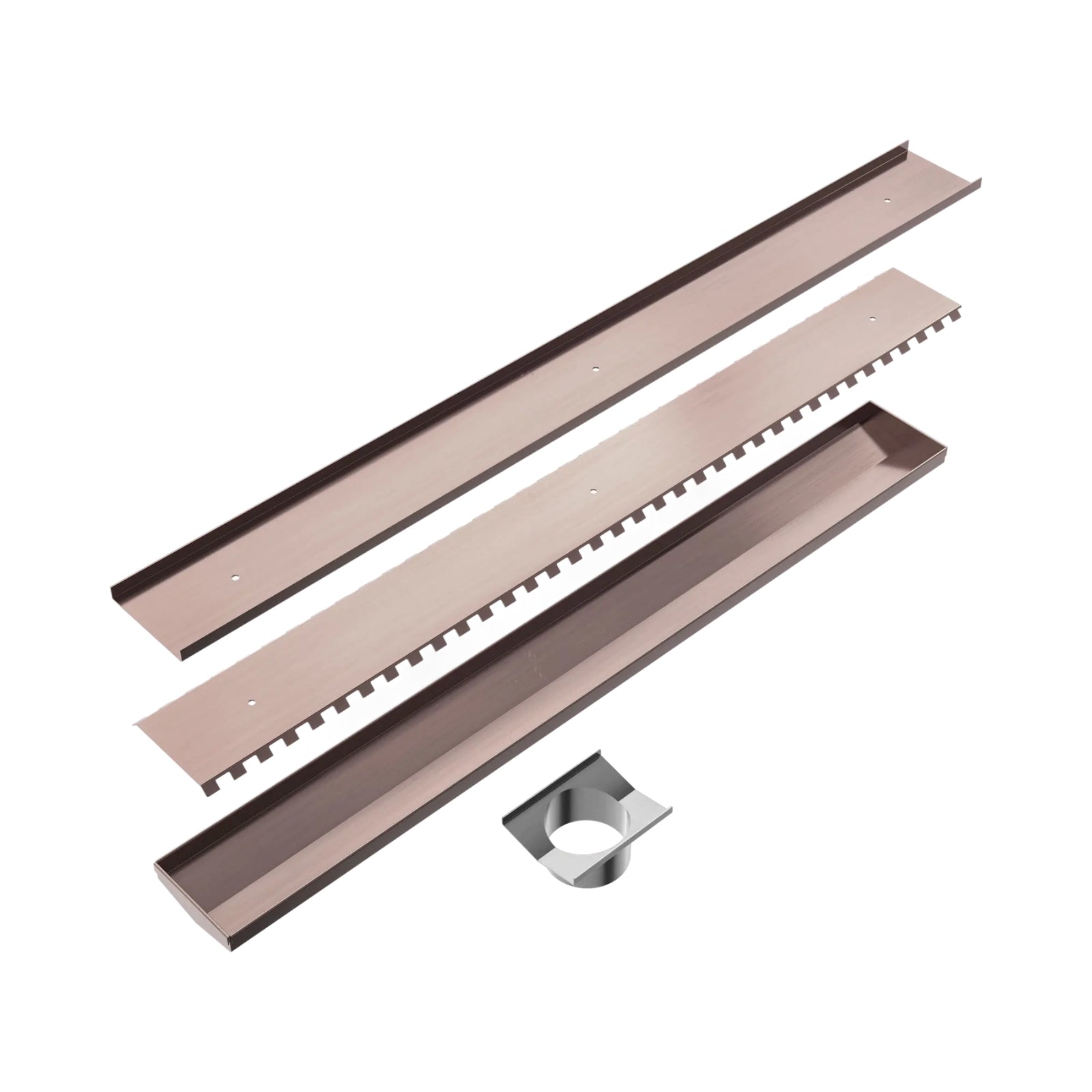 Parts Nero Tile Insert V Channel 900x106mm Floor Grate 90mm Outlet Brushed Bronze NRFG001HSBZ_KIT - The Blue Space