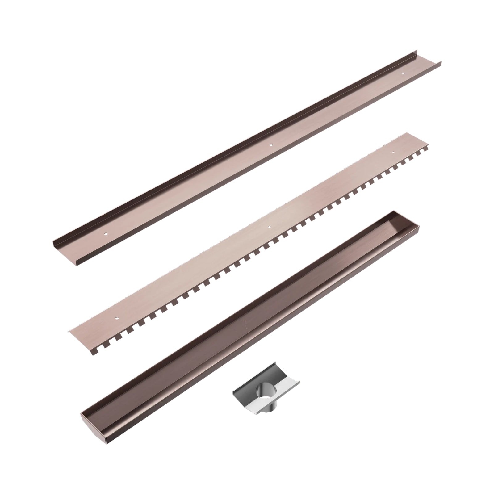 Parts Nero Tile Insert V Channel 900x82mm Floor Grate 50mm Outlet Brushed Bronze NRFG002HSBZ_KIT - The Blue Space