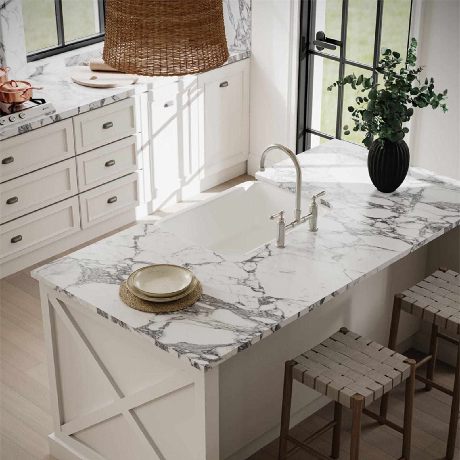 Lifestyle 2 Nero York Bridge Kitchen Set Brushed Nickel NR692107BBN - The Blue Space