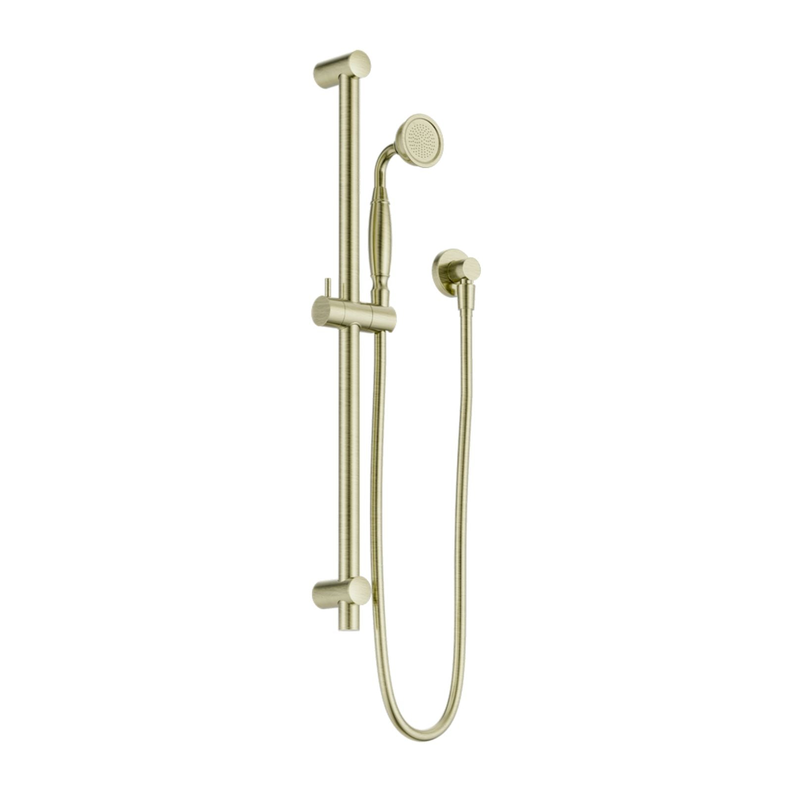 Nero York Shower Rail With Metal Hand Shower Aged Brass NR692105A02AB - The Blue Space
