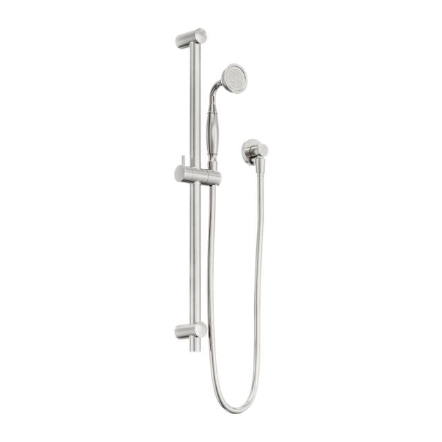 Nero York Shower Rail With Metal Hand Shower Brushed Nickel