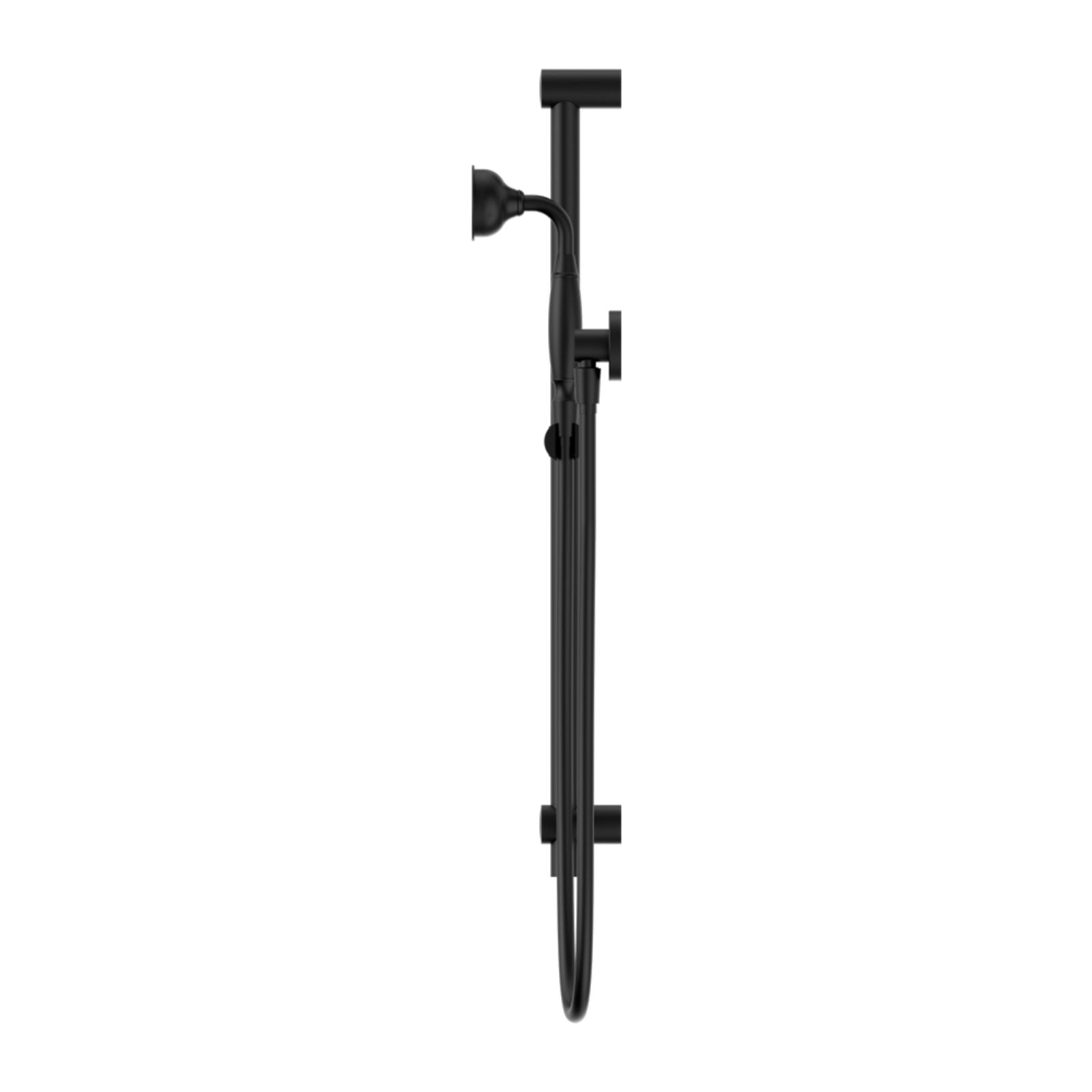 Side Nero York Shower Rail With Metal Hand Shower Matte Black NR692105A02MB - The Blue Space