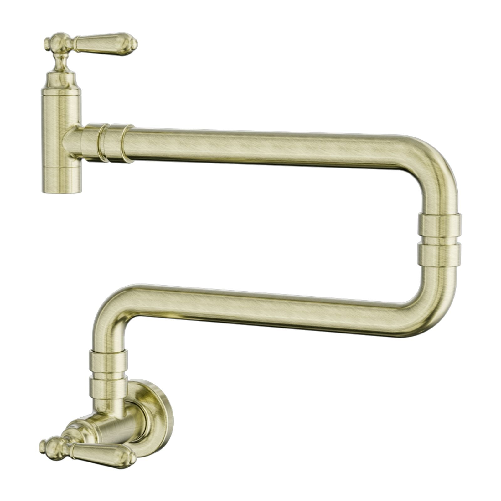 Nero York Wall Mounted Pot Filler Aged Brass NR692103CAB - The Blue Space