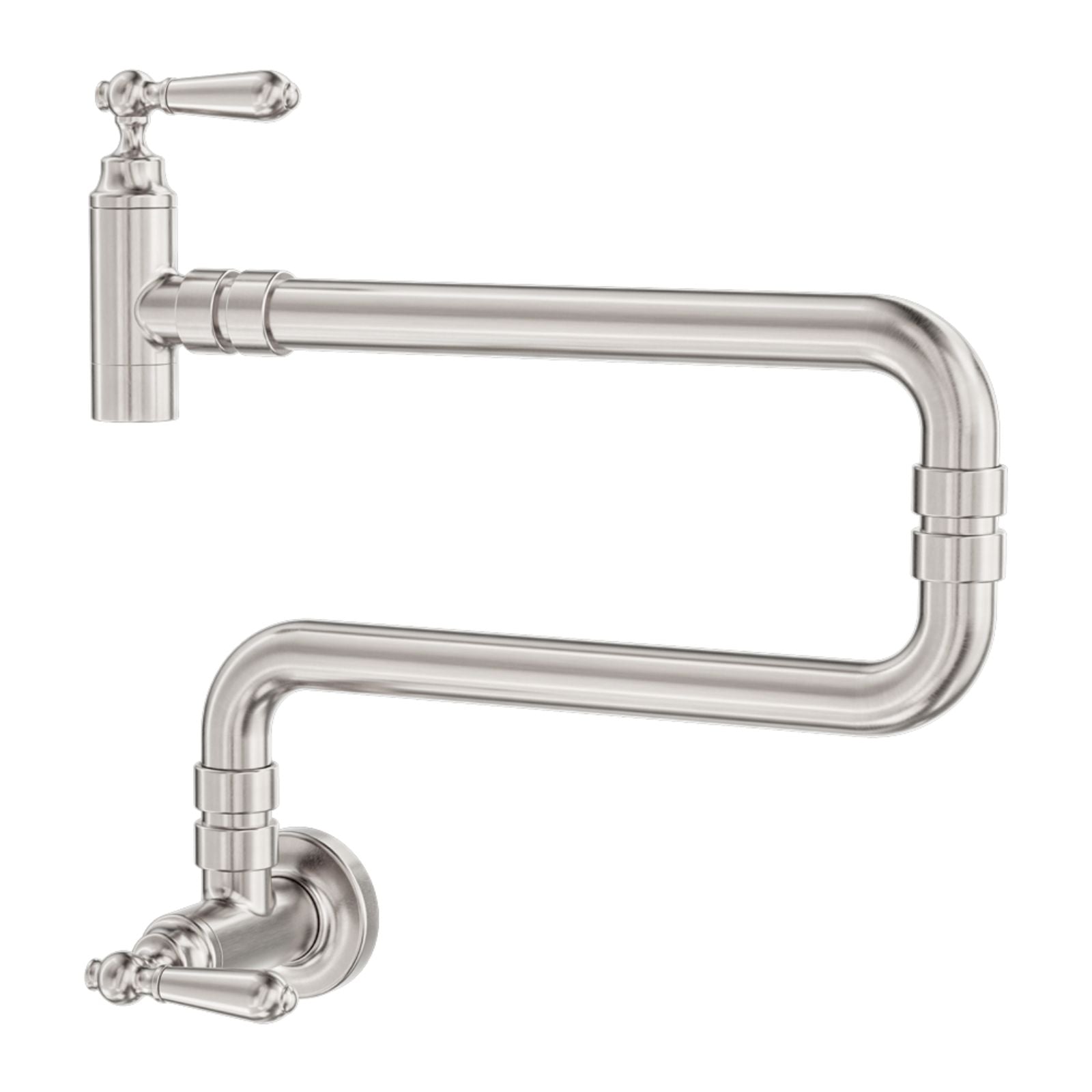 Nero York Wall Mounted Pot Filler Brushed Nickel NR692103CBN - The Blue Space