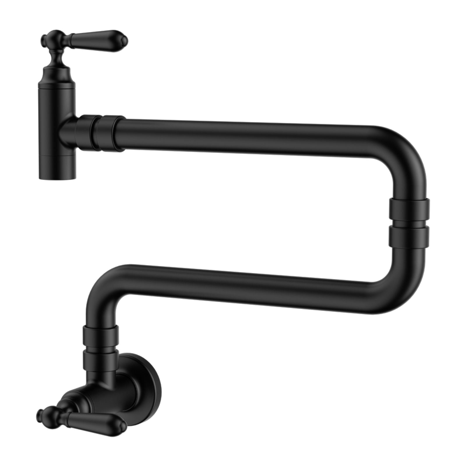 Nero York Wall Mounted Pot Filler Matte Black NR692103CMB - The Blue Space