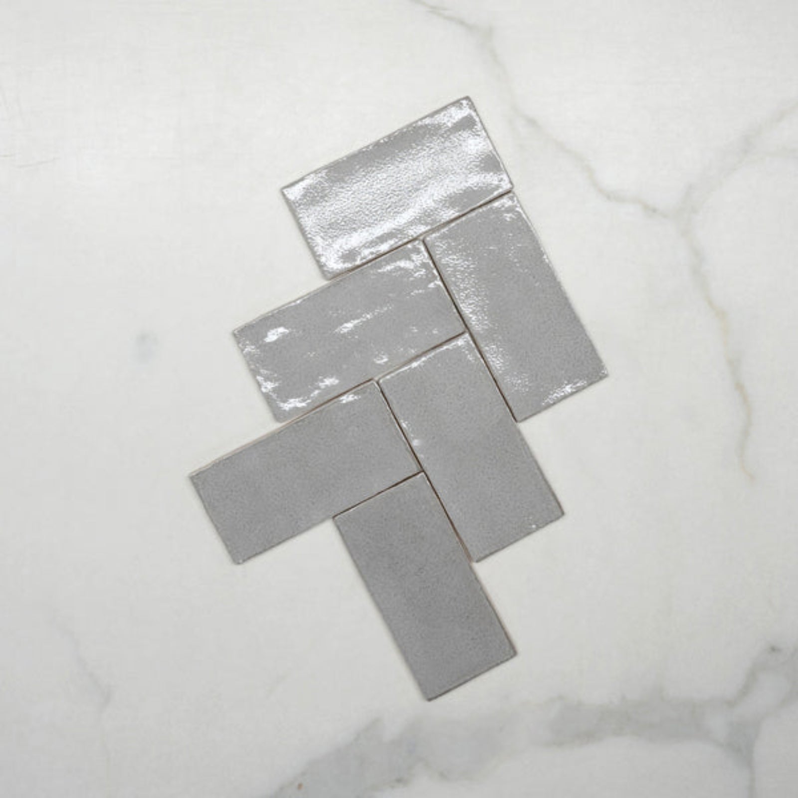Nickel Grey Dianna Hand Made Subway Tile 75 x 150 x 9mm Spanish Ceramic | The Blue Space