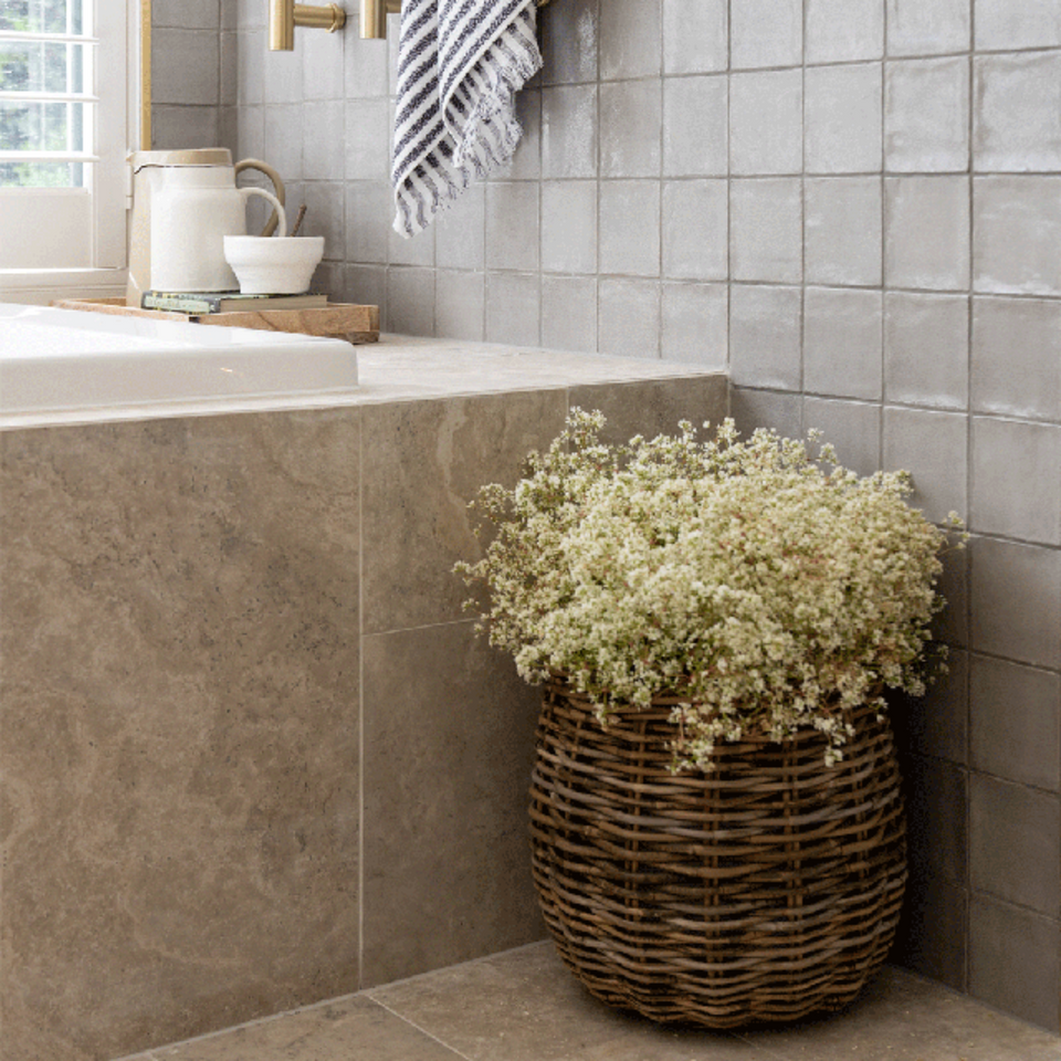 Nickel Grey Dianna Zellige Tile 100 x 100 x 9mm Spanish Ceramic