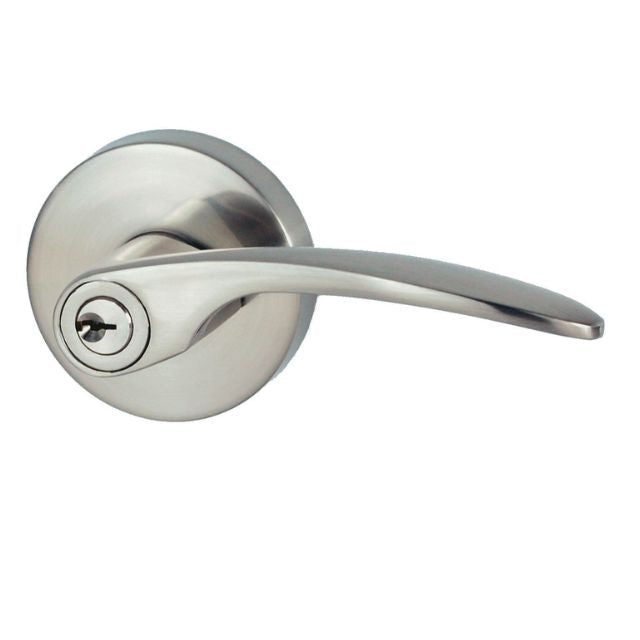 Nidus Collins Entrance key in lever set brushed nickel finish visual pack P-L-C-ENT-BNV - The Blue Space