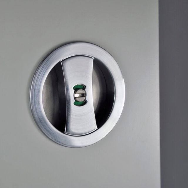 Lifestyle Nidus Lockable Sliding Cavity Door Round Backplate Privacy Set Include End Pull Satin Chrome CSC-PRI-RD-SCV - The Blue Space