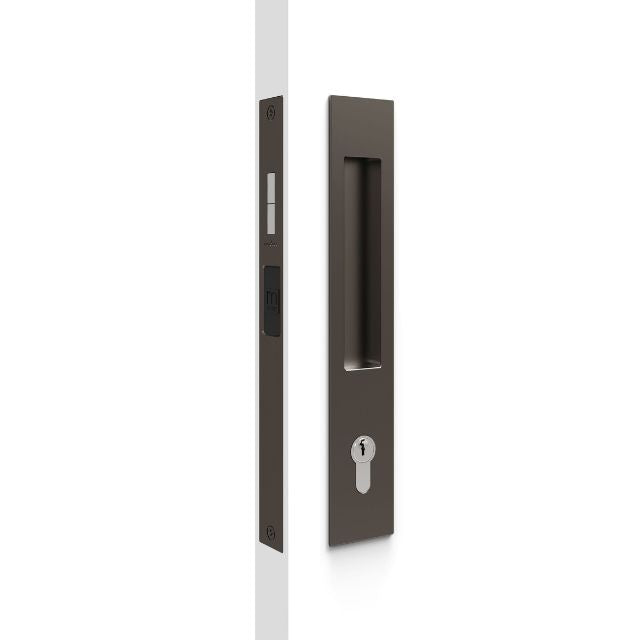 Nidus Mardeco rectangular flush pull Euro Lock set Bronze (cylinder sold separately) BR8104/SET - The Blue Space