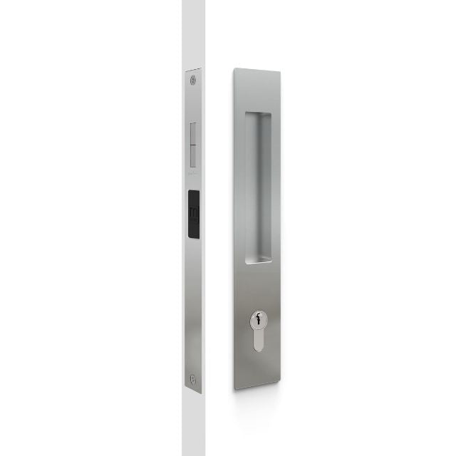 Nidus Mardeco rectangular flush pull Euro Lock set Polished Chrome (cylinder sold separately) CP8104/SET - The Blue Space